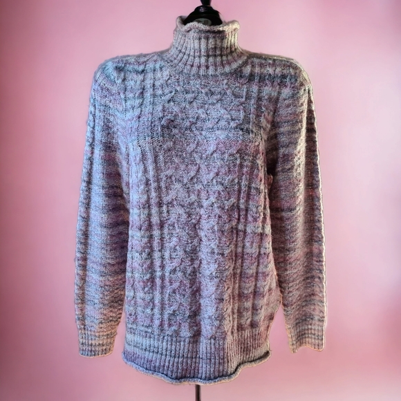 3/$40 Cleo Plum Cable Knit Sweater - Picture 2 of 9